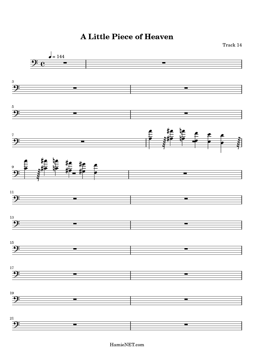 A Little Piece of Heaven Sheet Music A Little Piece of Heaven Score •