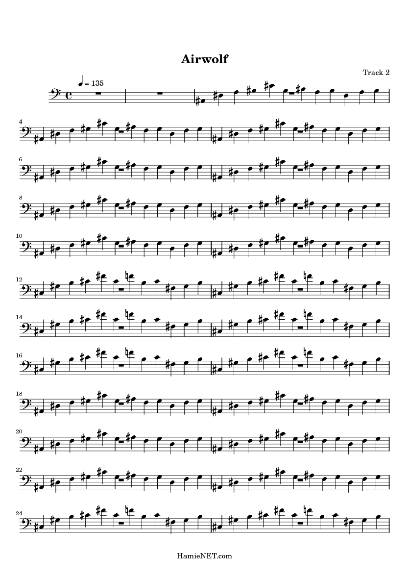 Airwolf Sheet Music Airwolf Score Hamienet Com