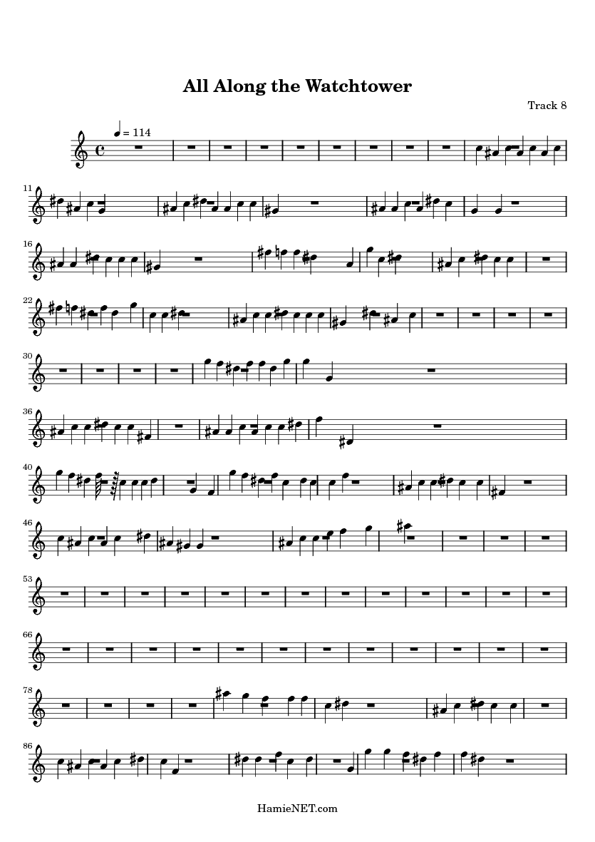 The Forest Rangers All Along The Watchtower All Along the Watchtower Sheet Music - All Along the Watchtower Score
