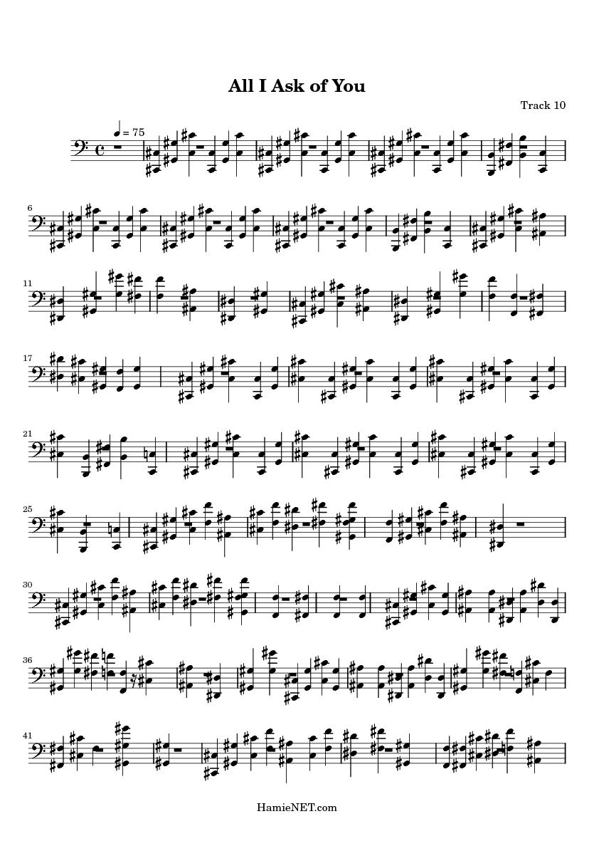 All I Ask Of You Sheet Music