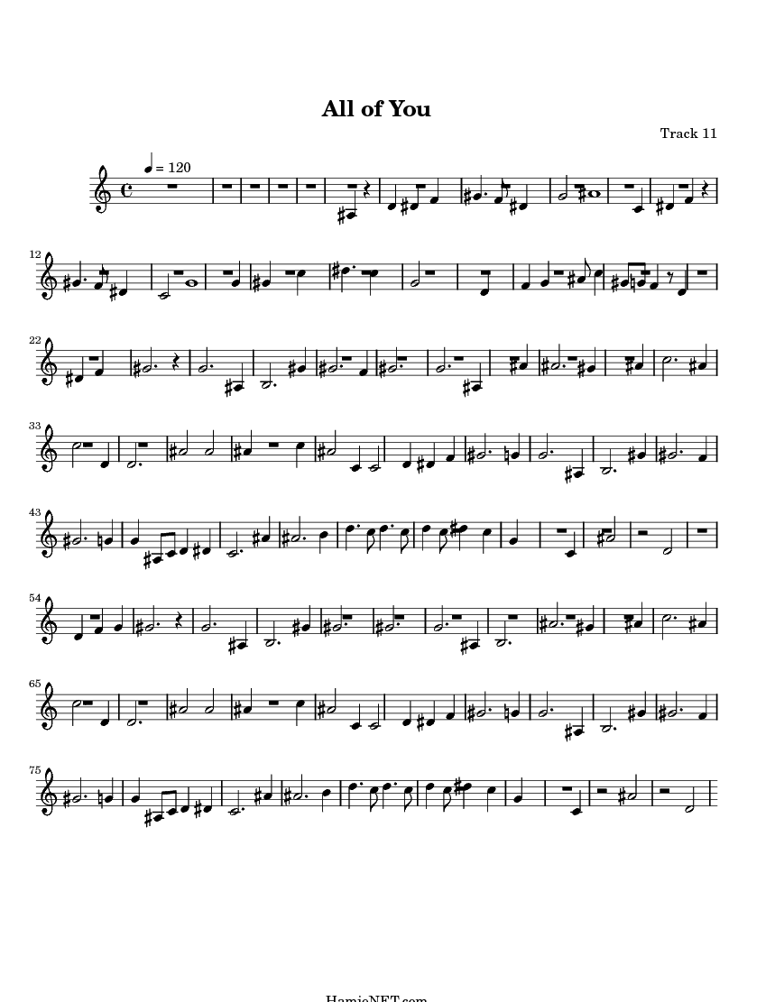 All of You Sheet Music All of You Score •
