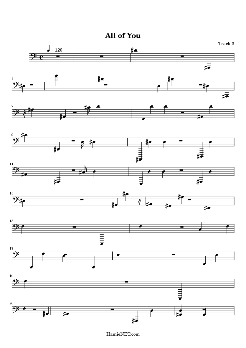 All of You Sheet Music All of You Score •