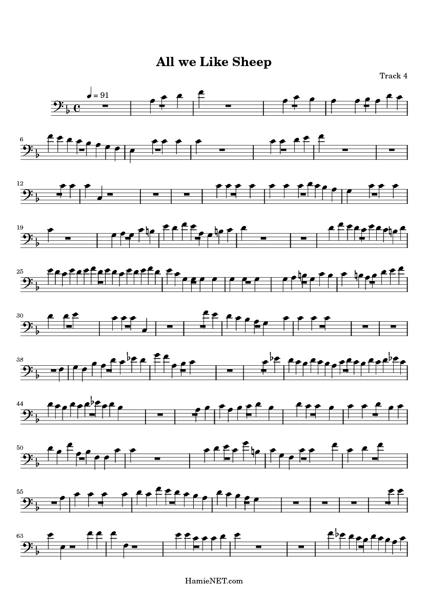 all we like sheep gt  midi score