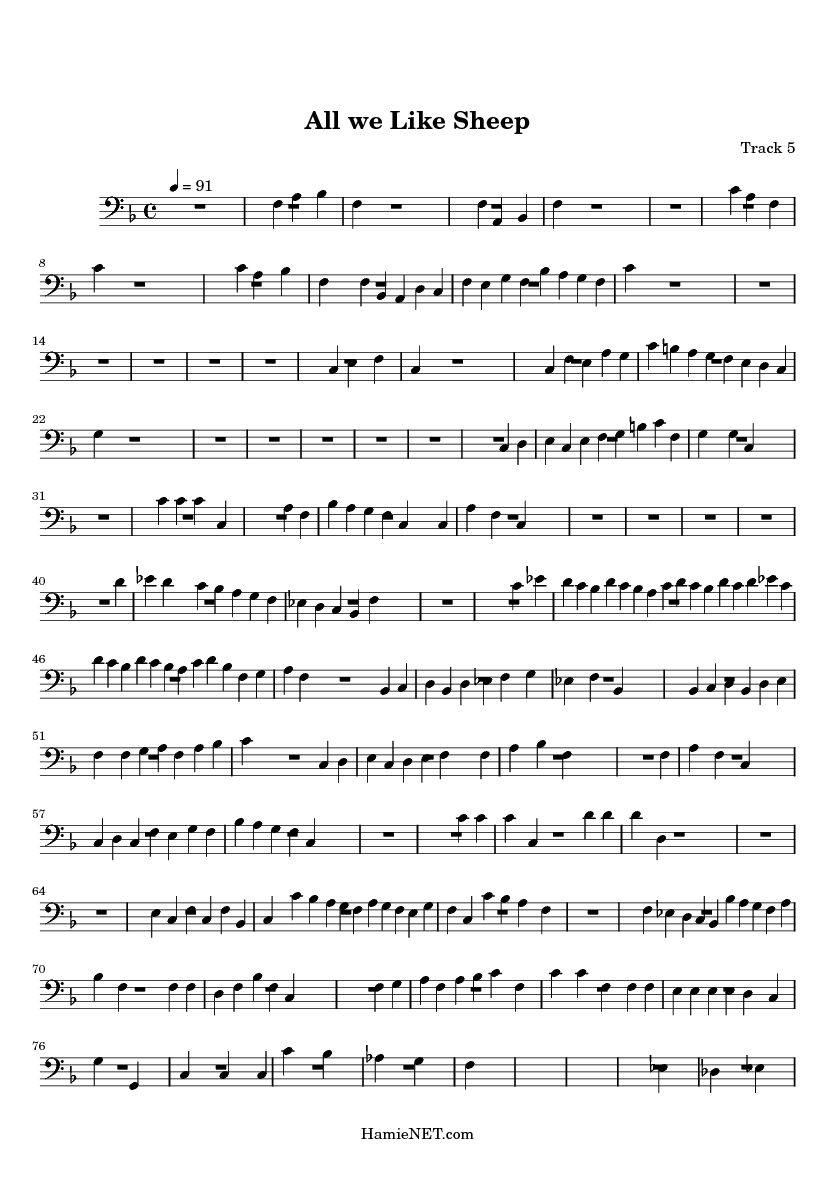 all we like sheep gt  midi score