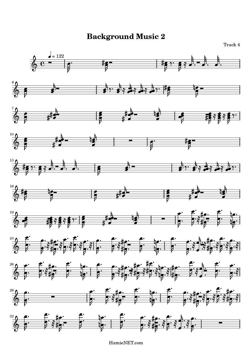 Background Music 2 Sheet Music - Background Music 2 Score • HamieNET.com