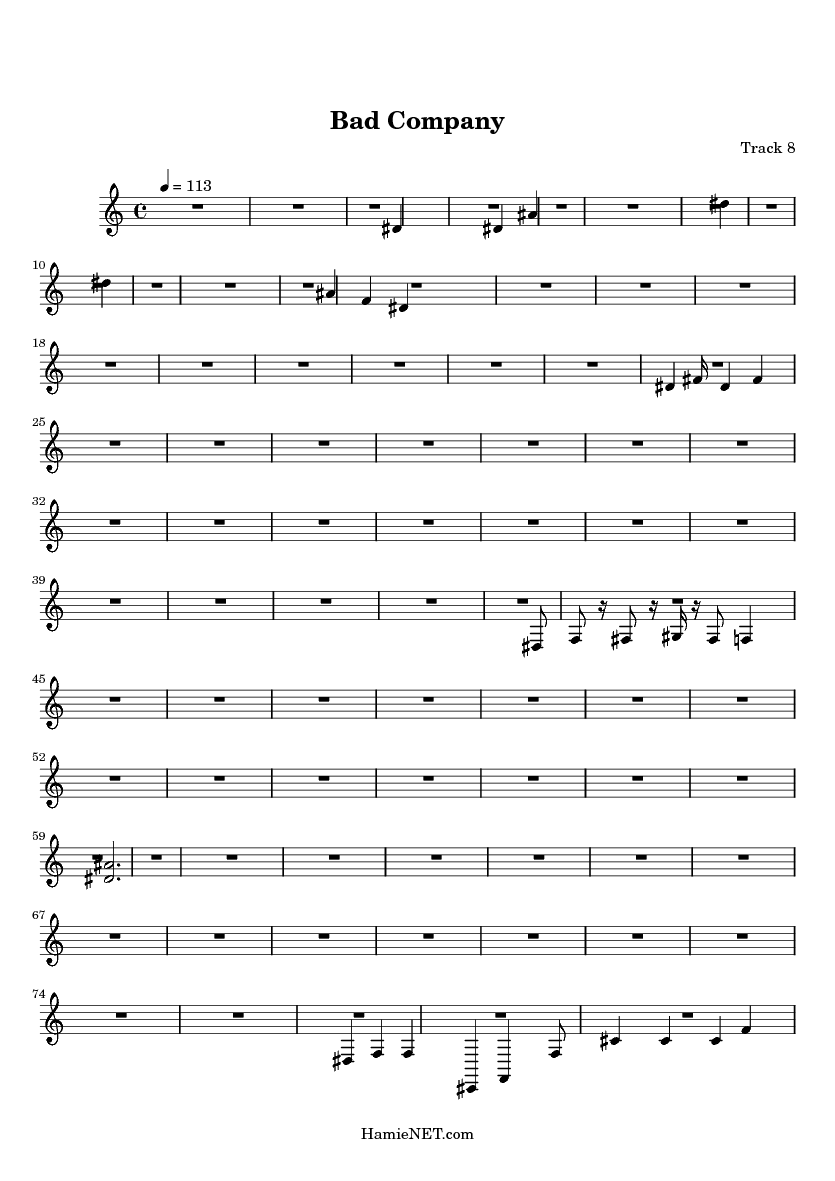 bad company sheet music bad company score hamienet com bad company sheet music