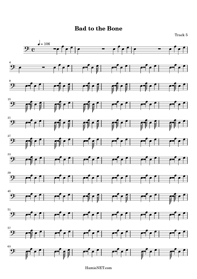 Bad To The Bone Sheet Music Bad To The Bone Score Hamienet Com