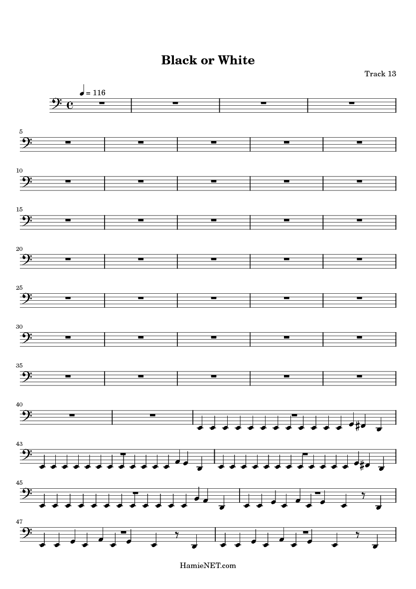 Black or White Sheet Music Black or White Score •