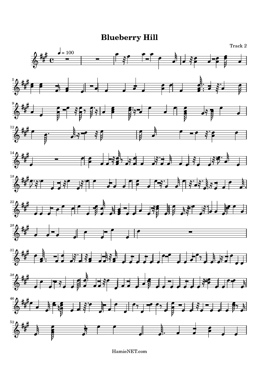 blueberry hill free piano sheet music