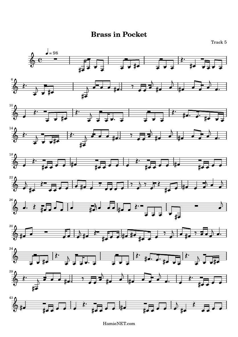 Brass in Pocket Sheet Music Brass in Pocket Score •