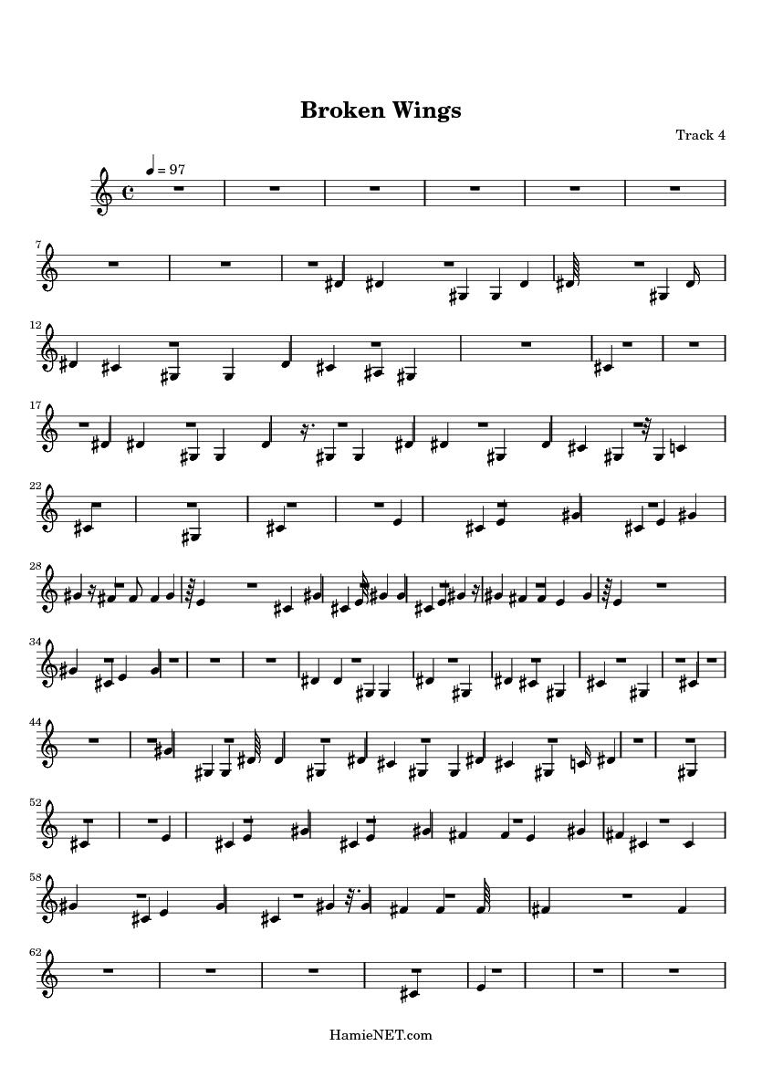 Broken Wings Sheet Music Broken Wings Score •