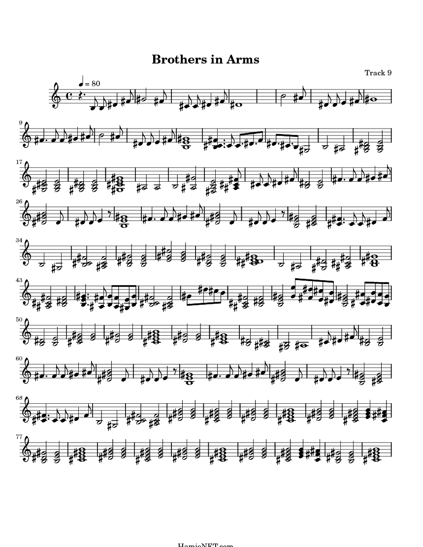 Brothers in Arms Sheet Music Brothers in Arms Score •