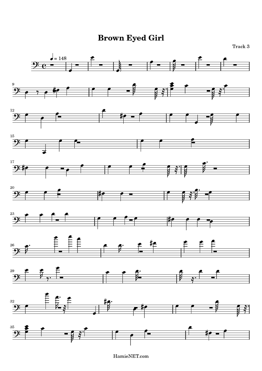brown eyed girl sheet music
