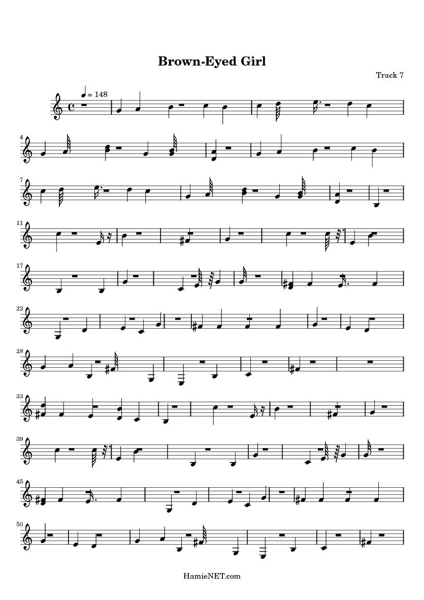 brown eyed girl sheet music