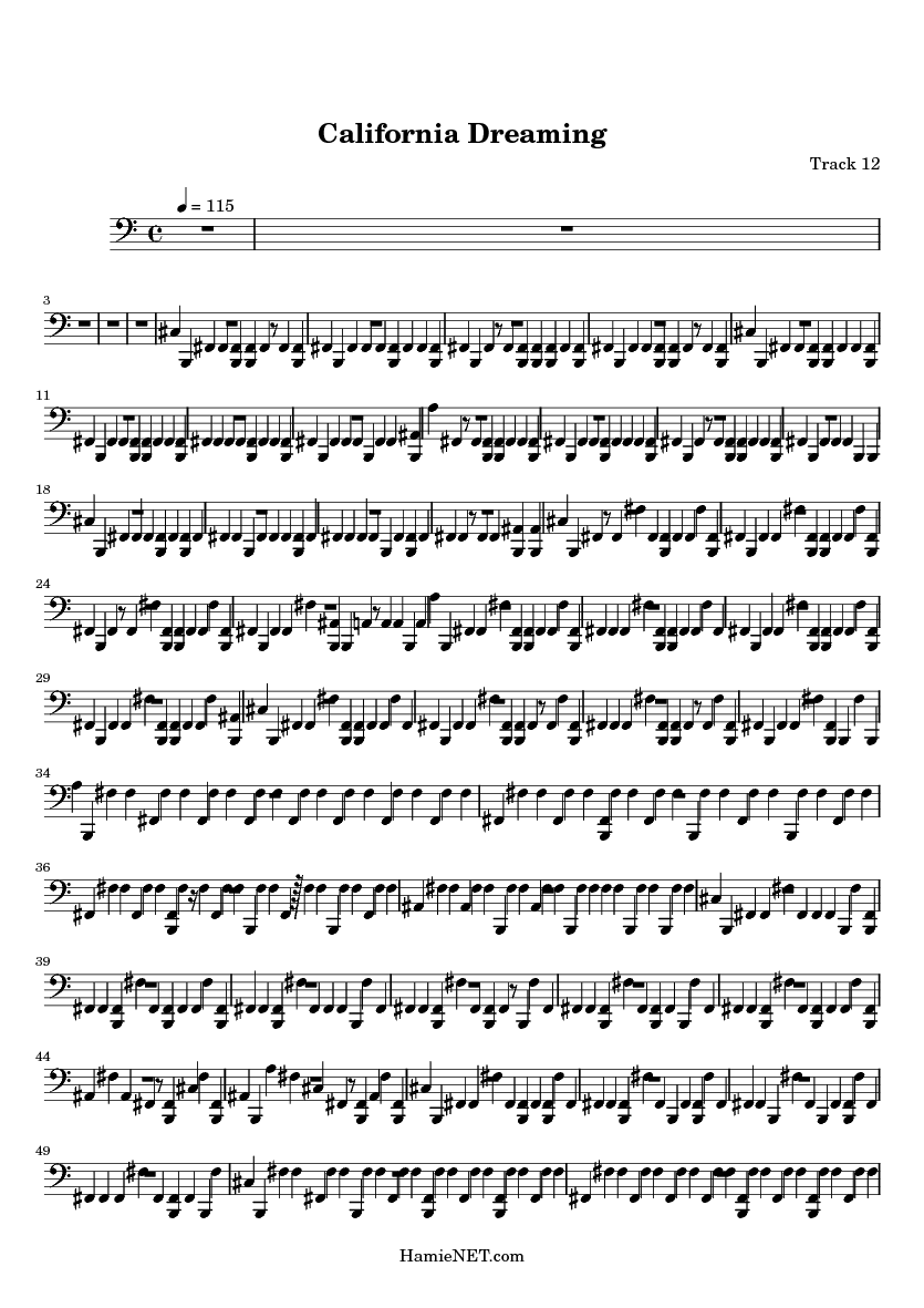 California Dreaming Sheet Music California Dreaming Score •