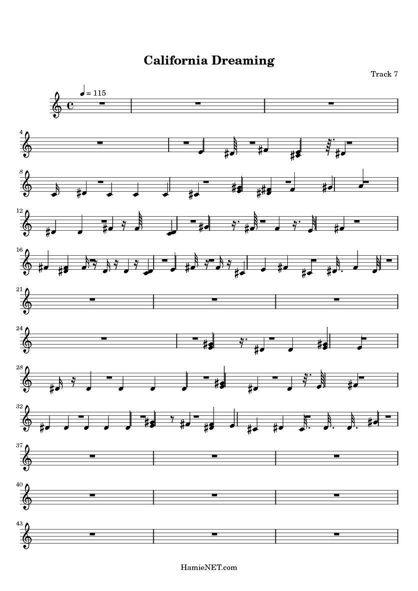 california dreaming sheet music california dreaming score california dreaming flute sheet music