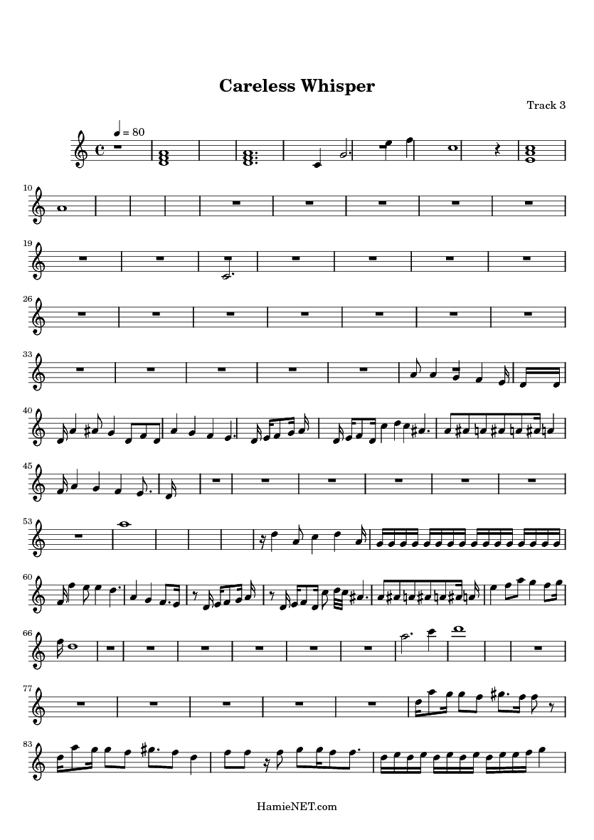 careless whisper saxophone sheet music