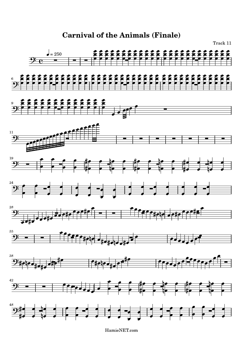 Carnival of the Animals (Finale) Sheet Music - Carnival of the Animals ...