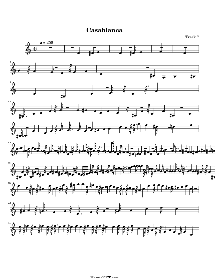 Casablanca Sheet Music Casablanca Score •