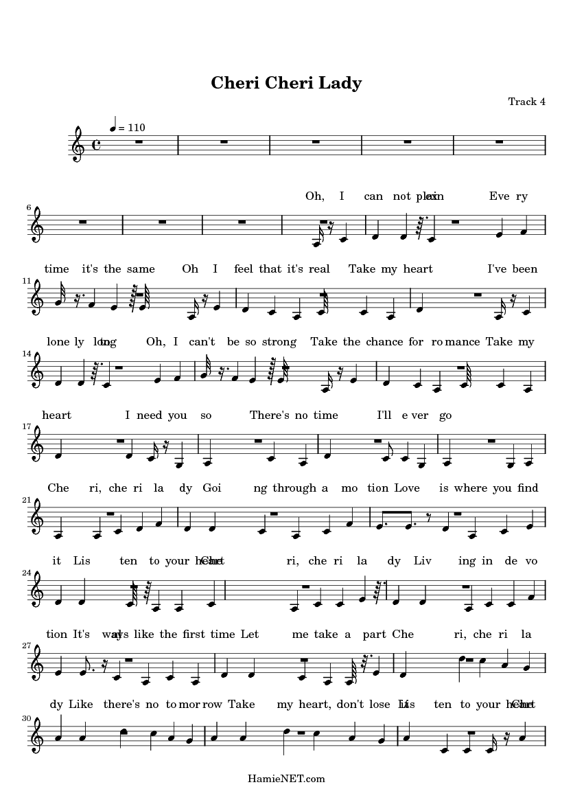 Cheri Cheri Lady Sheet Music Cheri Cheri Lady Score •