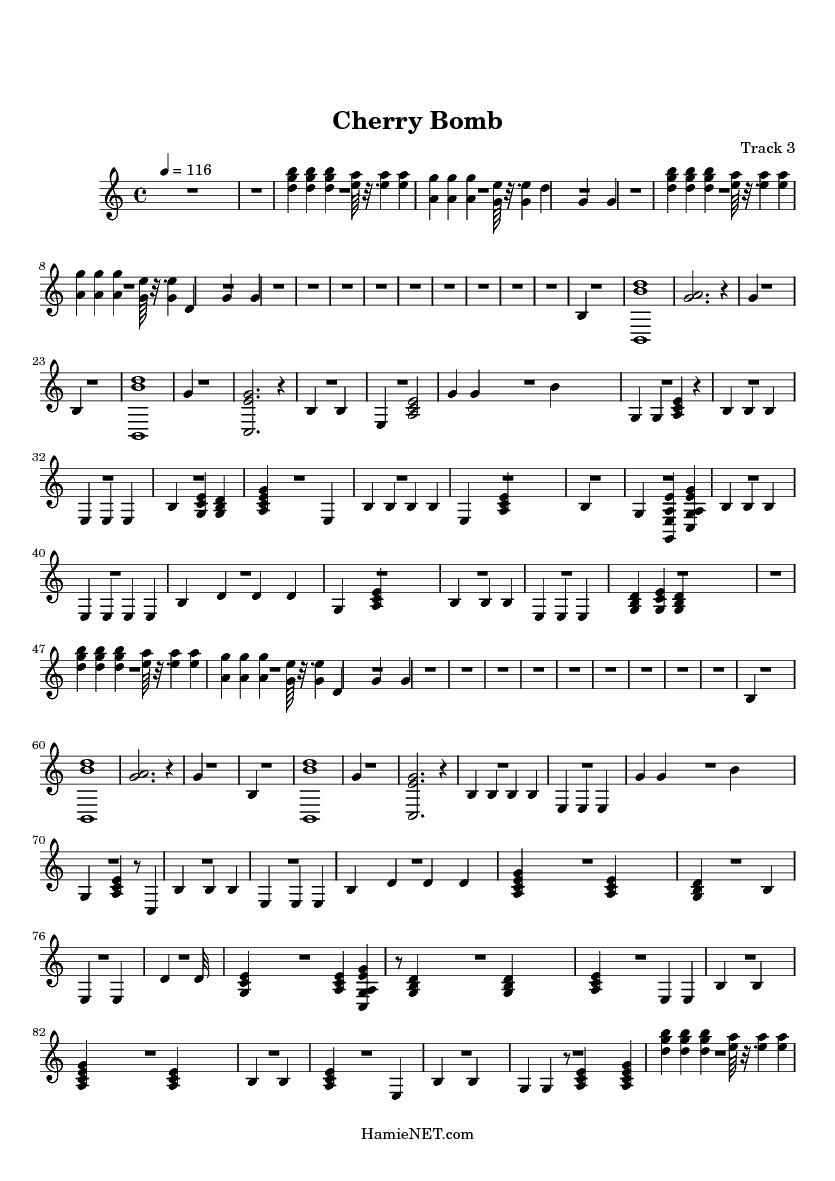 Cherry Bomb Sheet Music Cherry Bomb Score •