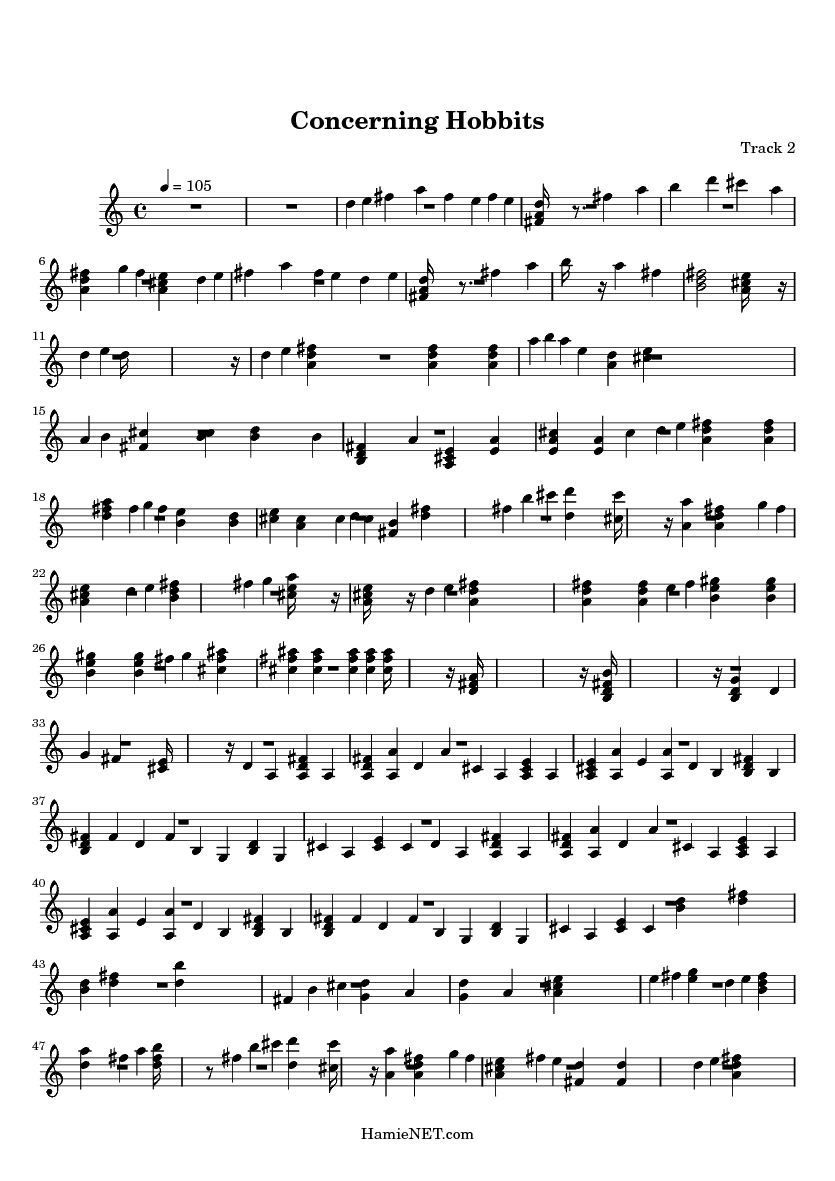 Concerning Hobbits Sheet Music - Concerning Hobbits Score • HamieNET.com