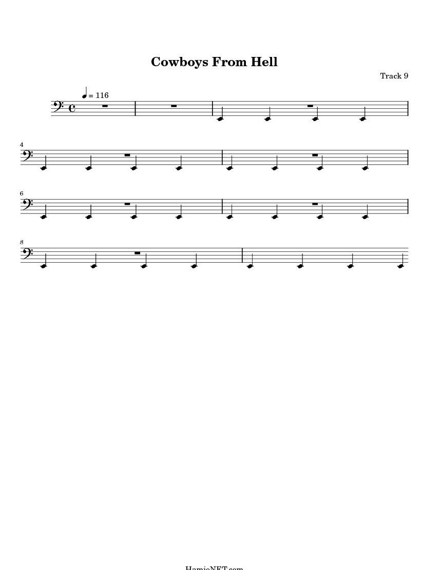 Cowboys From Hell Sheet Music - Cowboys From Hell Score &hellip;