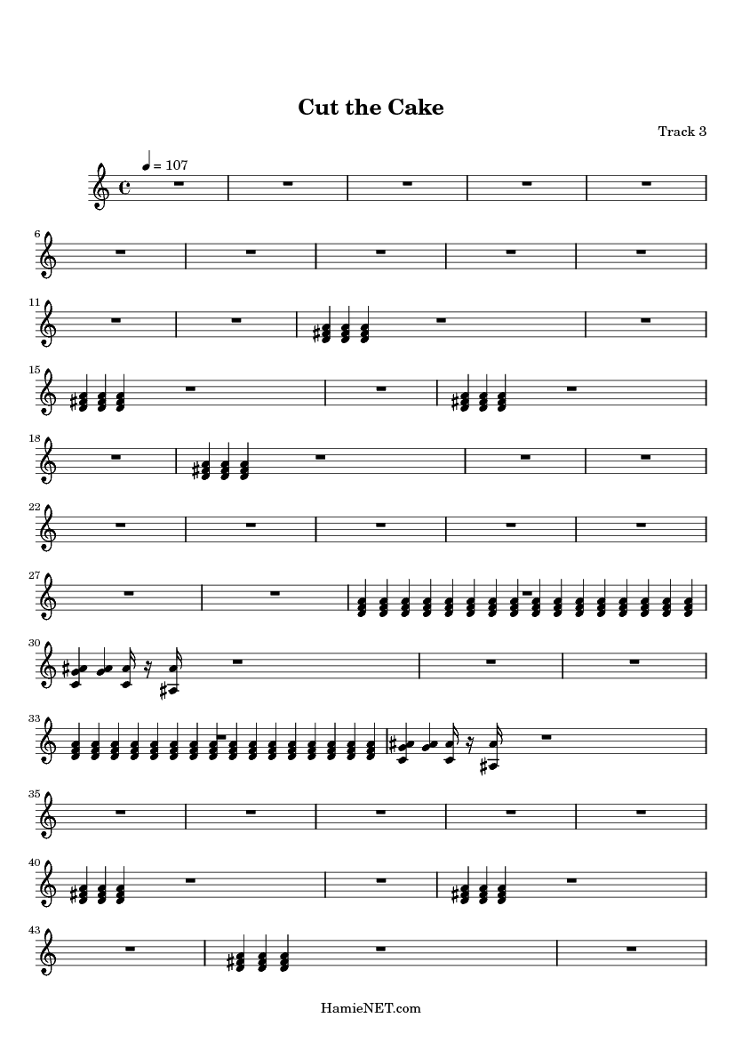 Cut The Cake Sheet Music Score Hamienet Next Page