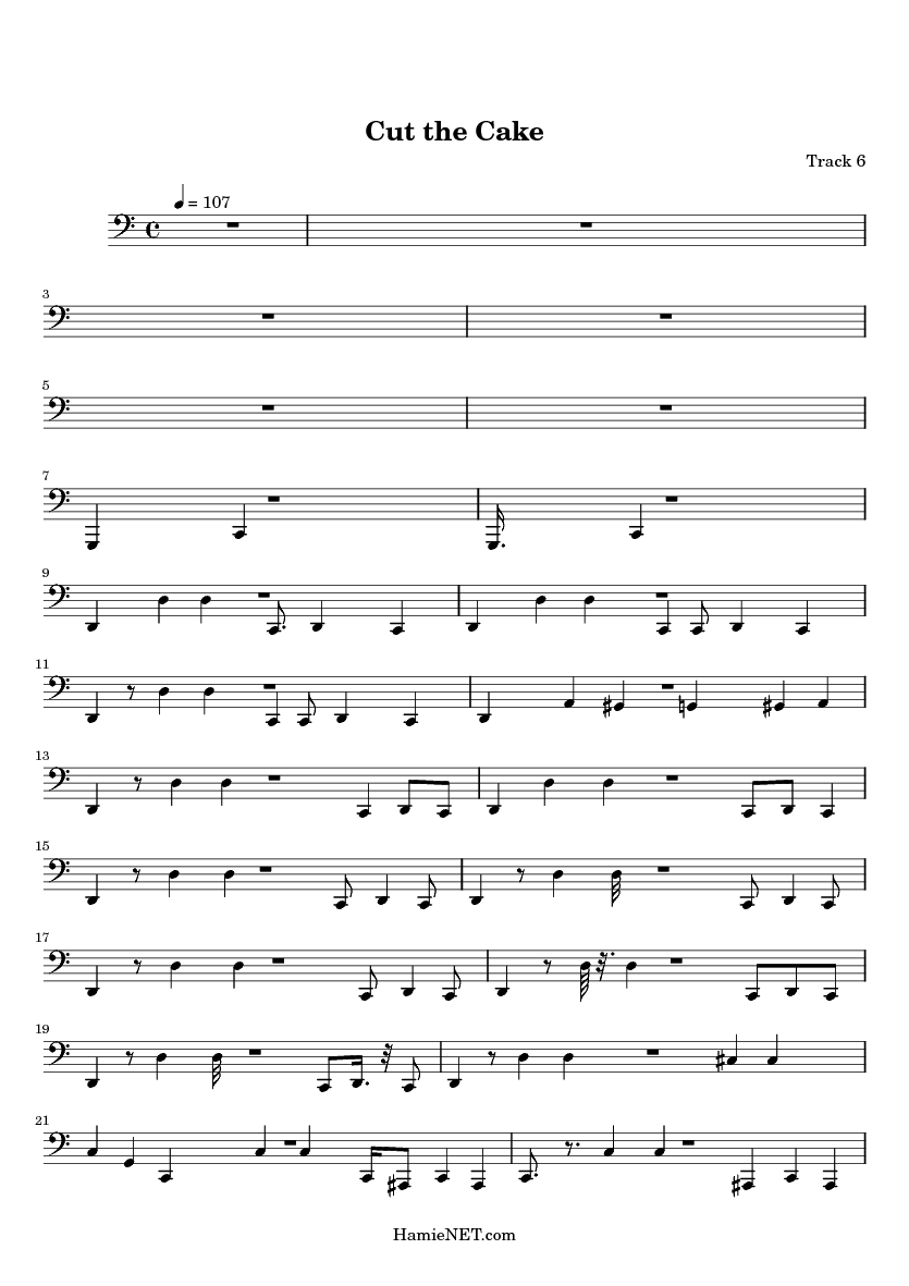 Cut The Cake Sheet Music Score Hamienet Next Page