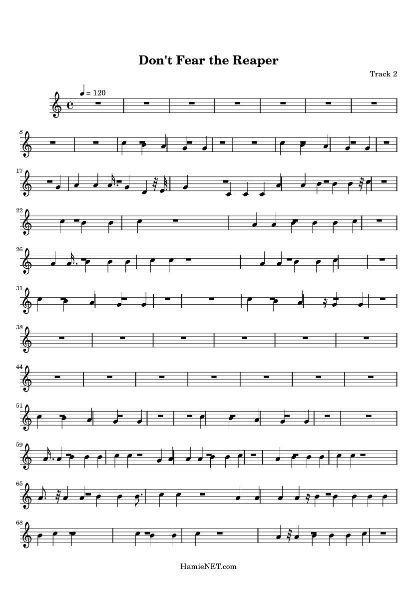 dont fear the reaper sheet music dont fear the reaper score don t fear the reaper sheet music
