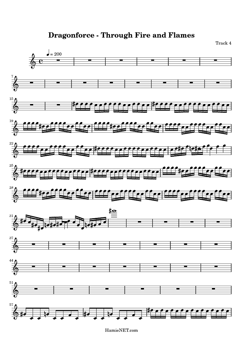 voks I detaljer Sway Dragonforce - Through Fire and Flames Sheet Music - Dragonforce - Through  Fire and Flames Score • HamieNET.com