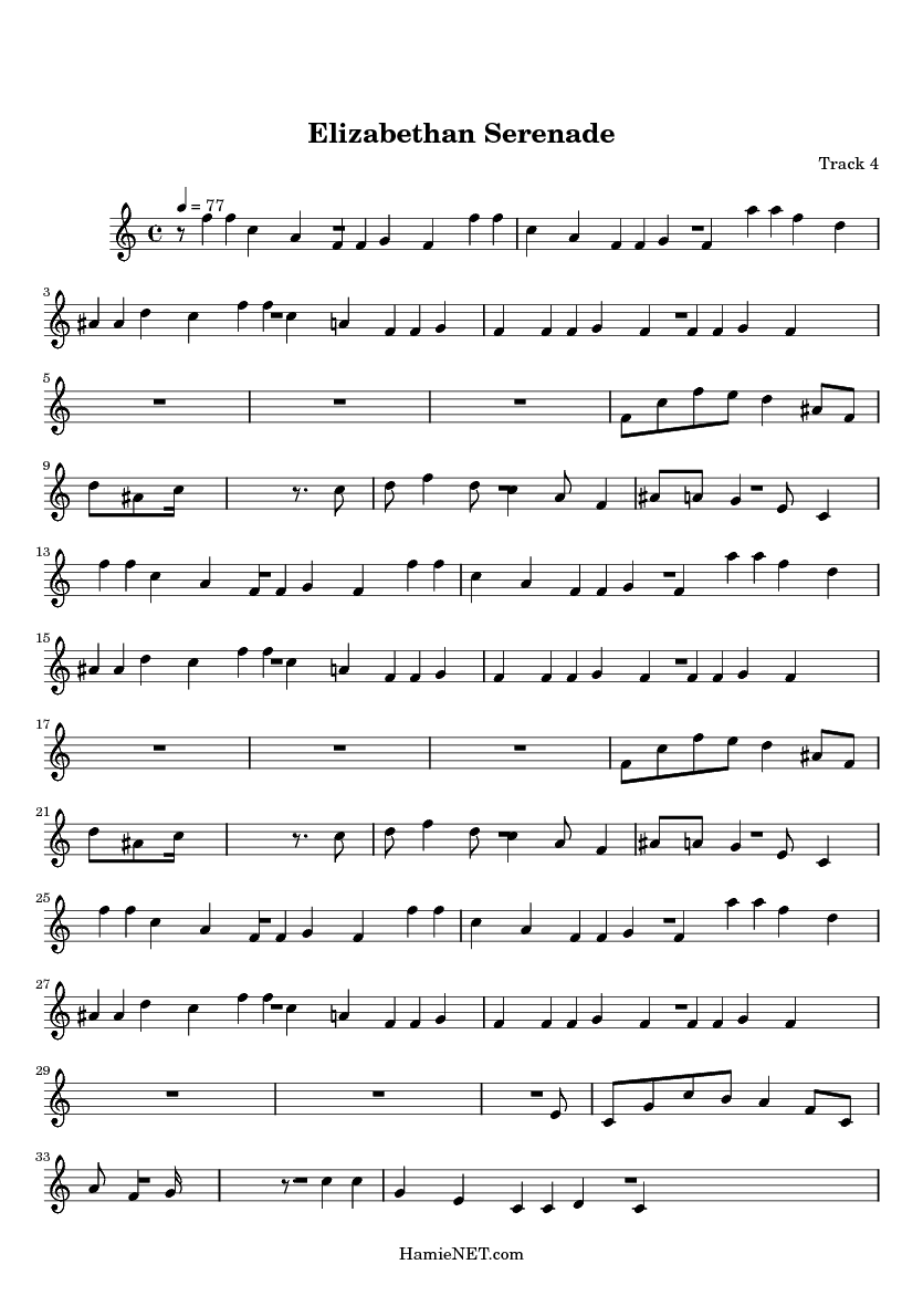 elizabethan serenade sheet music elizabethan serenade score sheet music to midi