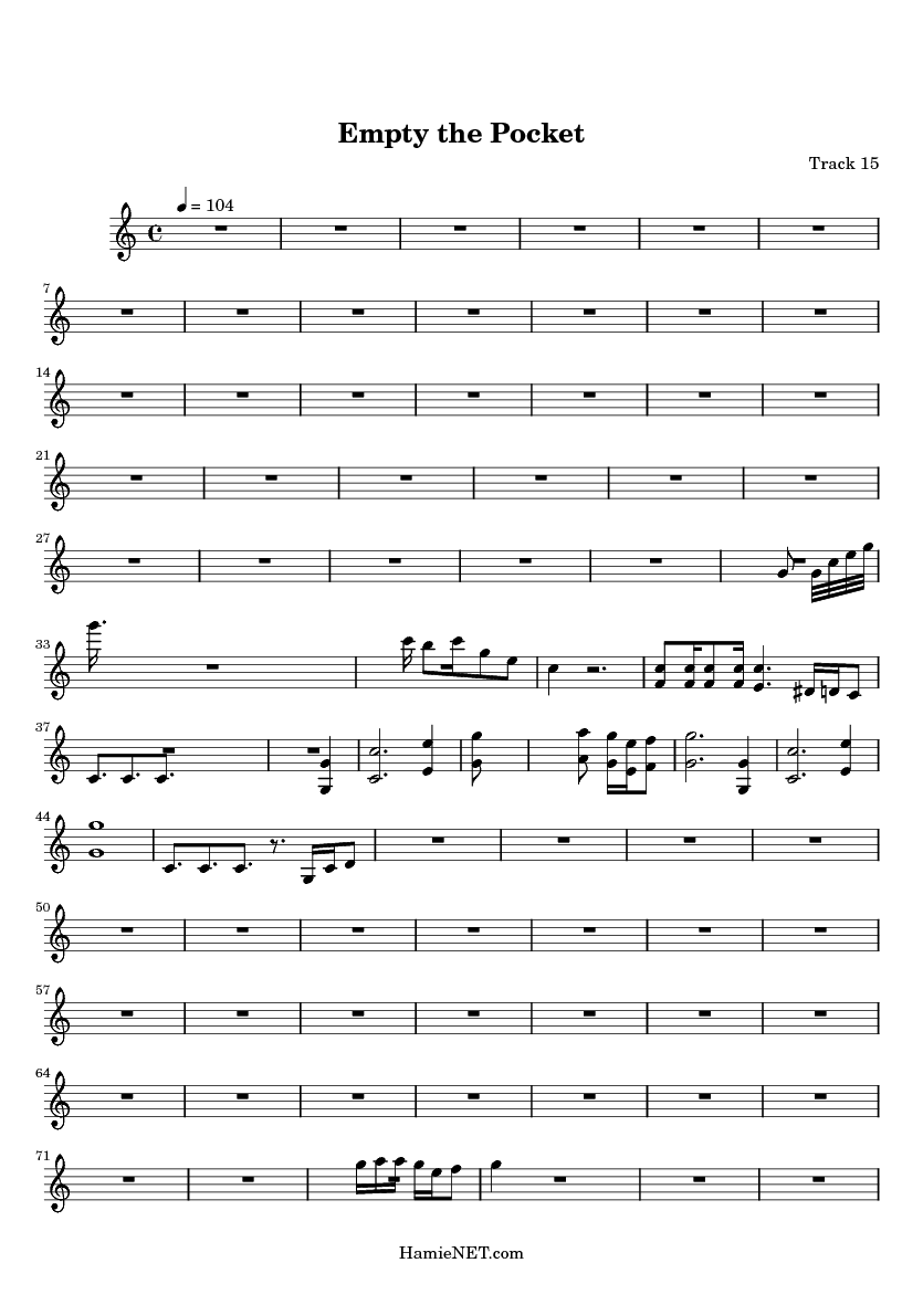 Empty the Pocket Sheet Music Empty the Pocket Score •