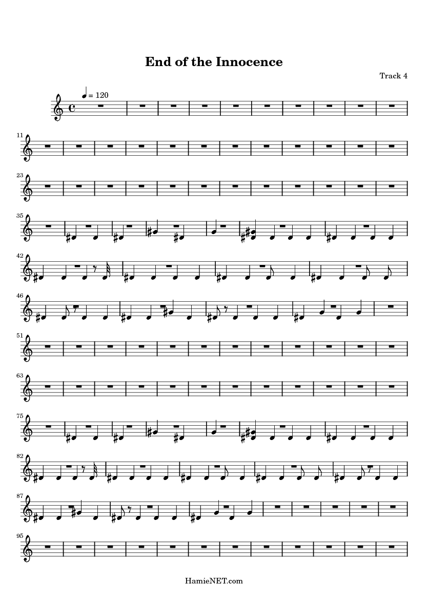 end of the innocence sheet music end of the innocence score end of the innocence sheet music