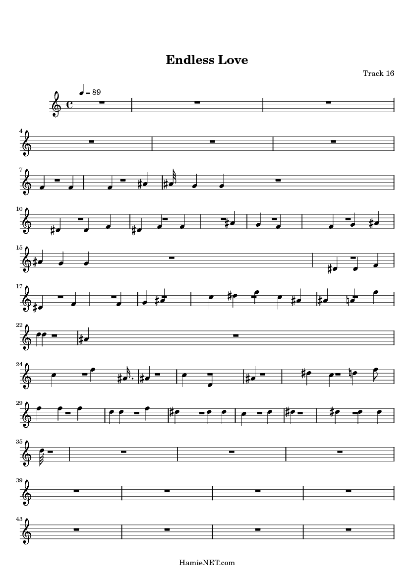 Endless Love > MIDI-Score Track 16 Endless Love > MIDI-Score Track 16
