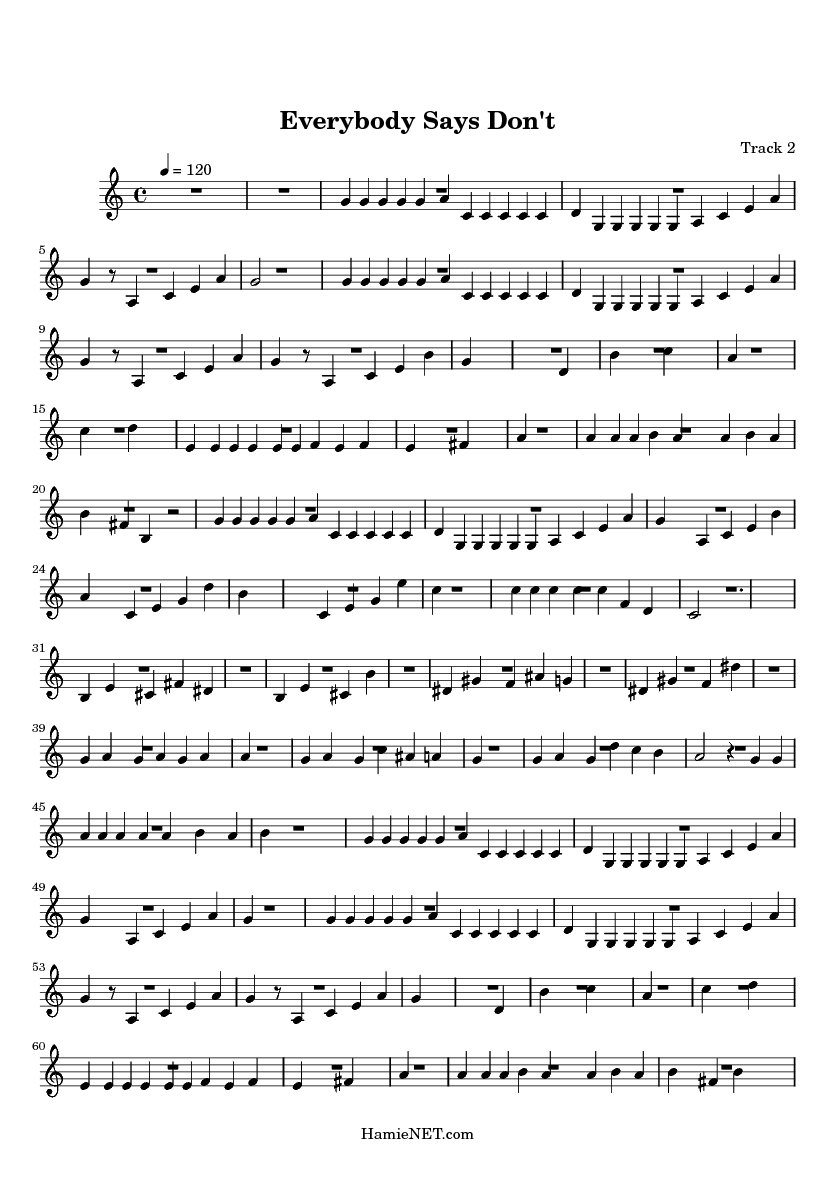 Everybody says don't sheet music