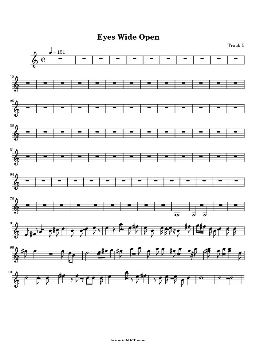 Eyes Wide Open Sheet Music Eyes Wide Open Score •