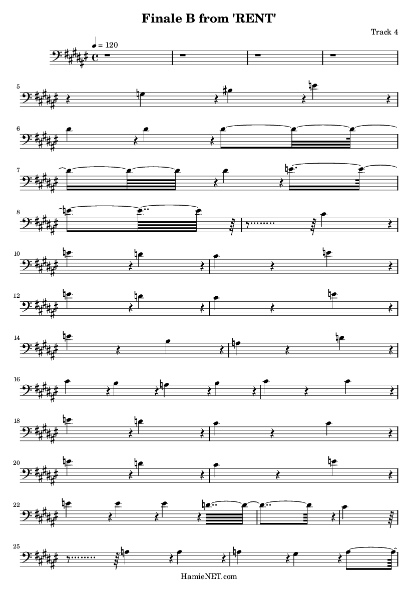 finale b from rent sheet music finale b from rent score rent finale b sheet music