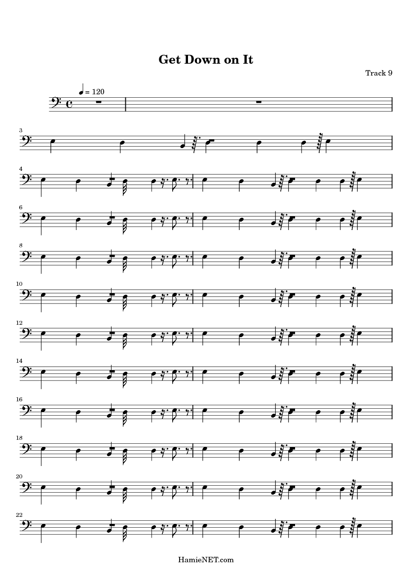 Get Down on It Sheet Music Get Down on It Score •