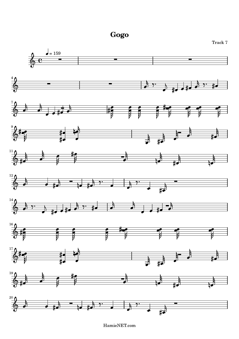 Gogo Sheet Music Gogo Score •