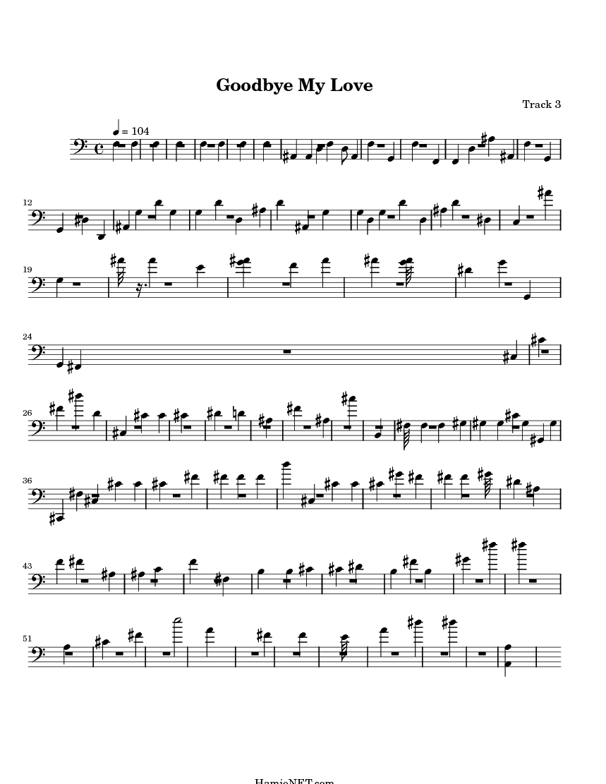 Goodbye My Love By Axel Bob Free Goodbye My Love Sheet Music - Goodbye My Love Score • HamieNET.com