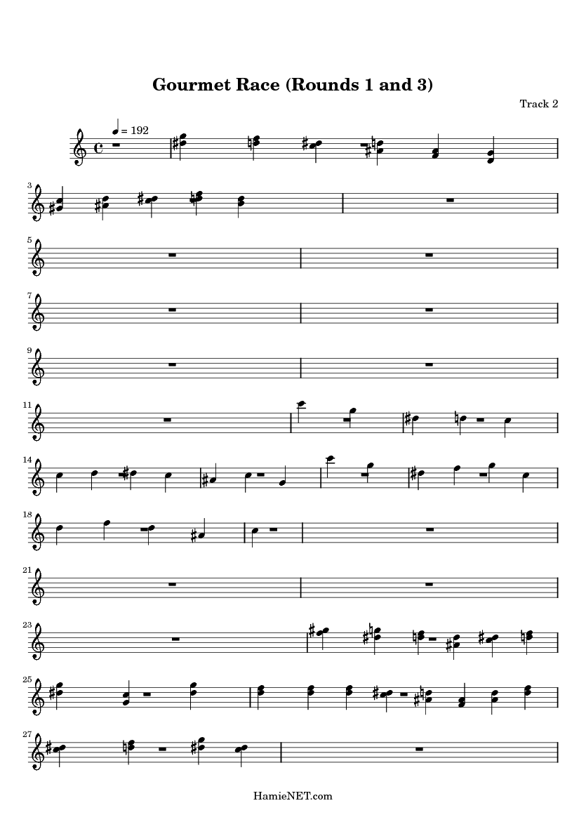 gourmet race rounds 1 and 3 sheet music gourmet race rounds 1 gourmet race sheet music