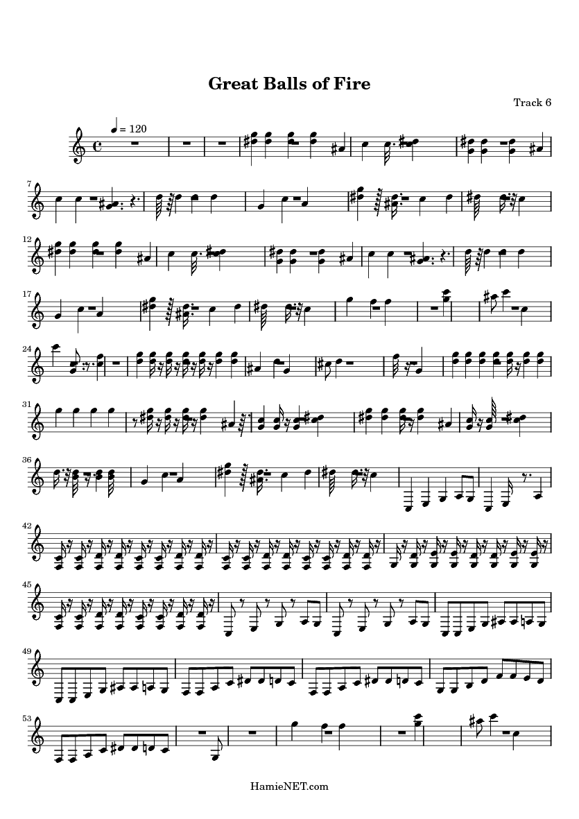 Great Balls of Fire Sheet Music Great Balls of Fire Score •
