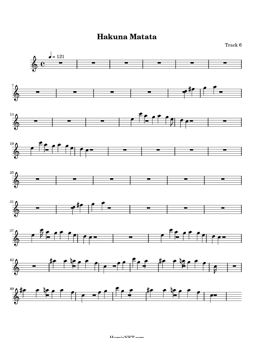 Hakuna matata sheet music free pdf