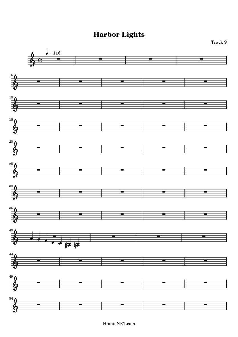 Harbor Lights Sheet Music Harbor Lights Score •