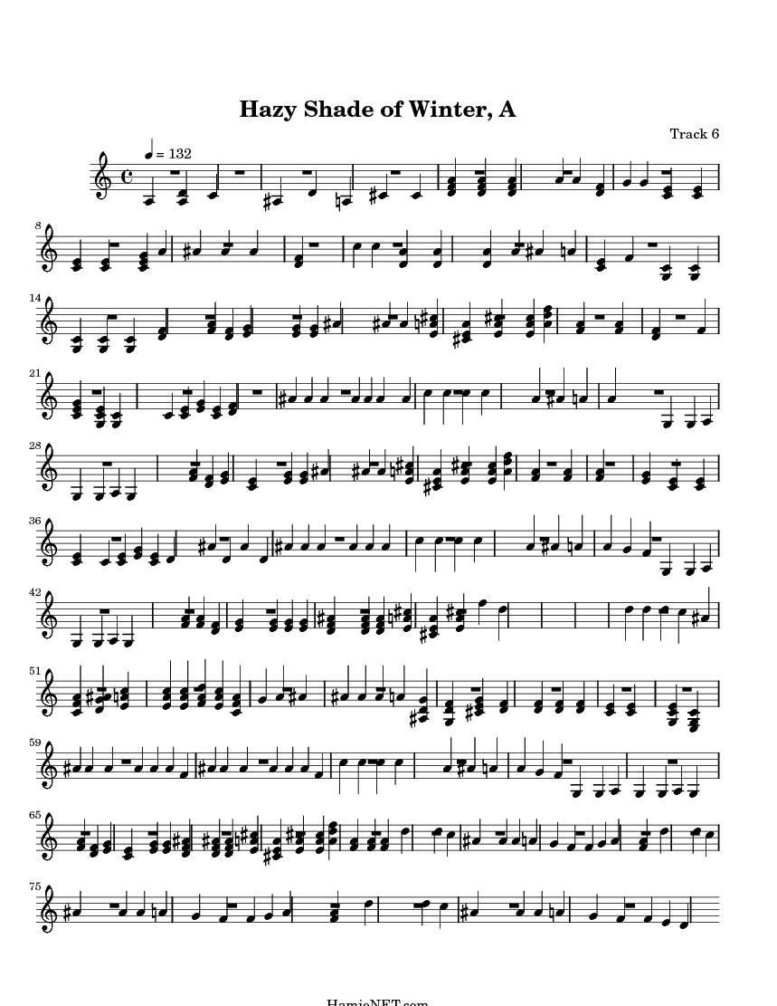 A Hazy Shade of Winter Sheet Music A Hazy Shade of Winter Score