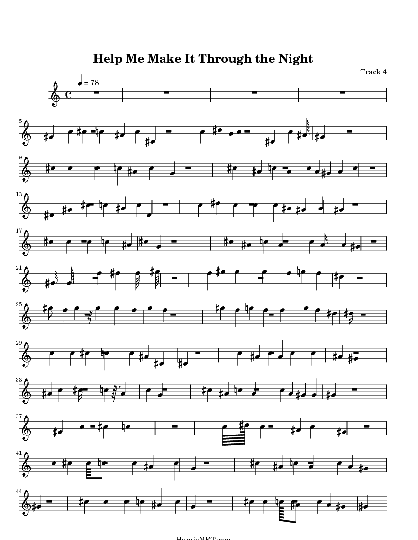 Help Me Make It Through The Night Sheet Music Help Me Make It Through The Night Score Hamienet Com
