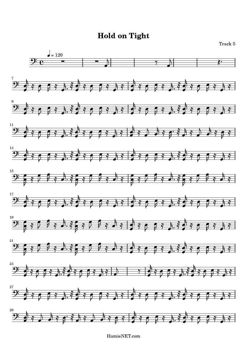 Hold on Tight Sheet Music - Hold on Tight Score \u2022 HamieNET.com