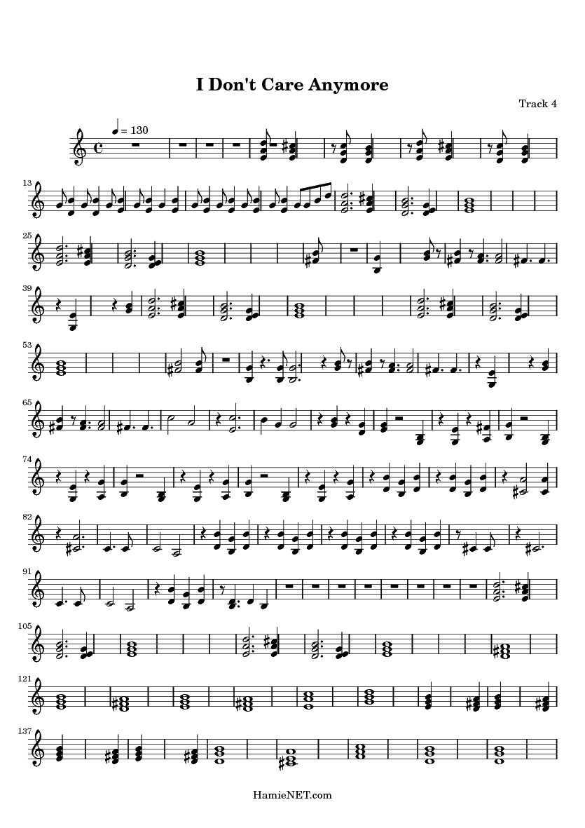 I Don�t Care Anymore Sheet Music I Don�t Care Anymore