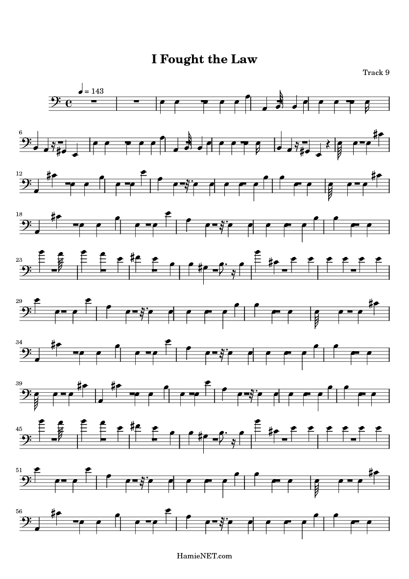 I Fought the Law Sheet Music I Fought the Law Score •